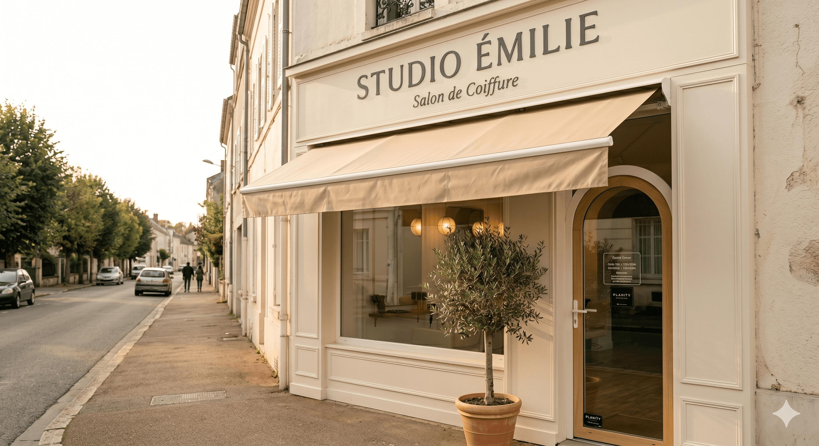 Façade du salon de coiffure Studio Émilie, 12 rue des Lilas à Melun